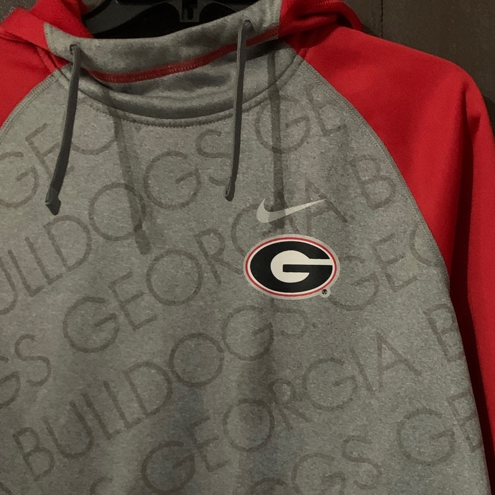 Nike Red and Gray Georgia Hoodie - Picture 3 of 4